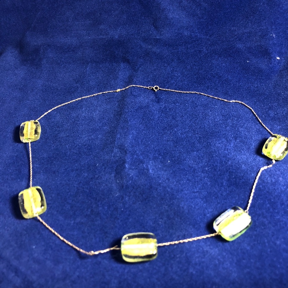 14k gold Italian glass necklace